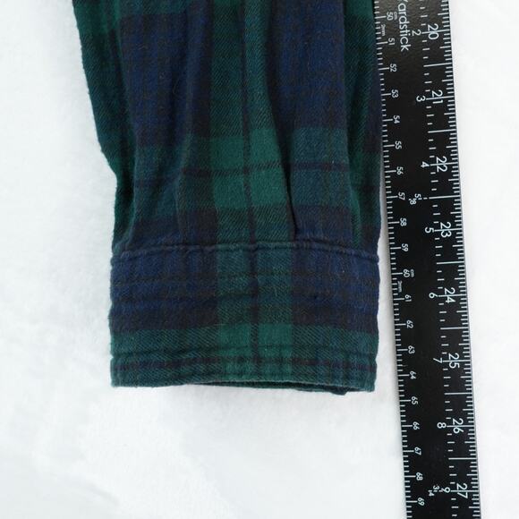 Vtg Boston Traders Shirt Mens L Green Plaid Flannel Grunge Cabincore Heritage - Picture 11 of 11